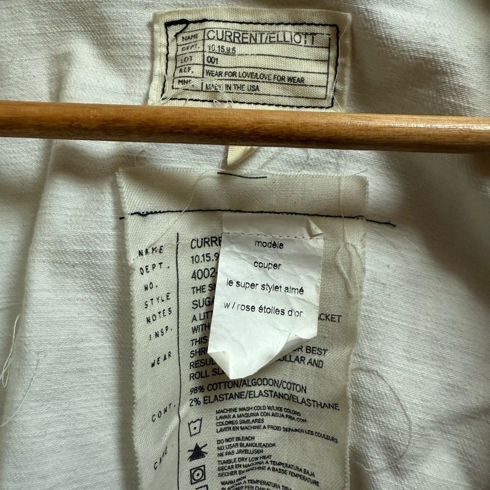 Current/Elliott Off-White Denim Jacket - Picture 2 of 6